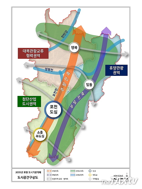 경기도는 23일 포천시가 신청한 '2035년 포천 도시기본계획(안)'을 승인했다. 그림은 도시공간 구상도. (자료: 경기도)