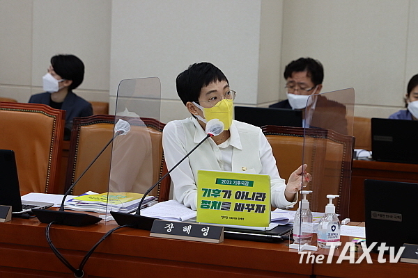 장혜영 의원은 11일 입장문을 통해 정부가 추진하는 법인세개정안이 통과될 경우 금액적으로 67%가 대기업이 혜택을 볼 것이라며 이의 폐지를 강력 주장했다. 특히, 민주당이 부자감세 법안에 거의 합의해주고 있다고 비판했다.(사진: 장혜영 의원실)